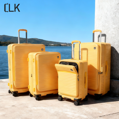 High-Gloss PC Front-Opening 20 Inch Semi-Foldable Design Compact Cabin Carry on 20/24/28/30 4-piece Luggage Set