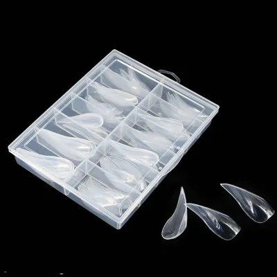120pcs Box Eagle Claw Nail Mold Tips 12 Size Crystal Extension Nail Mold Transparent Full Cover Reusable Square Nail Tips
