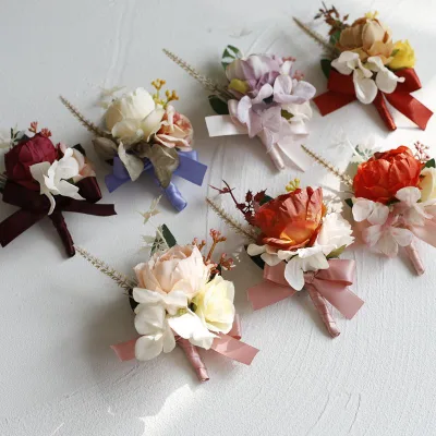 Rose Artificial Flower Corsage for Bride Bridesmaids Business Ceremony Event Wedding Valentine's Day