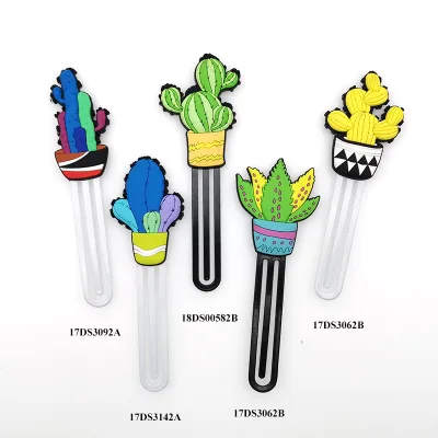New Product 2026 Custom PVC Cactus High Quality Bookmark Cartoon Anime Bookmarks for Elementary School Small Gift