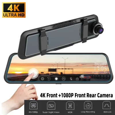 2 Channel 4k 1080p BSD LCA Looped Recording Speech Recognition G-senso 3840x2160 Dash Cam Front and Rear 4k Vehicle DVR
