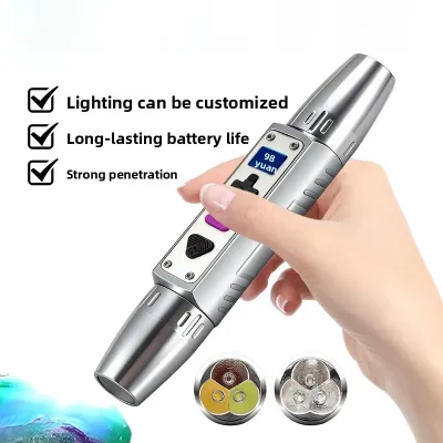 Strong-Light Aluminum Alloy Flashlight Jade Gemstones Hand Lamp Identifying Raw Jadeite