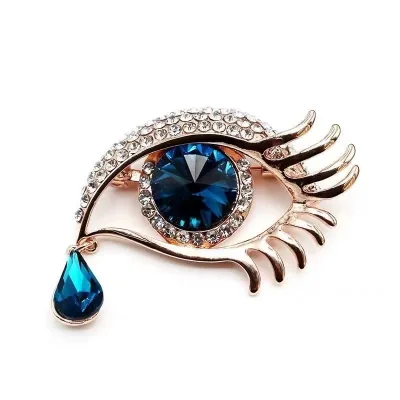 New Style Fashion Eye Rhinestone Brooches Angel Tears Blue Eye Crystal Brooches