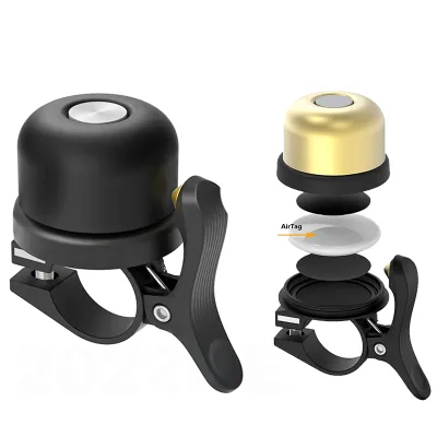 AGEKUSL Waterproof Bicycle Bell with GPS Tracker AirTag Bike Ring Mount for Brompton 3Sixty Pikes Royale Camp AirTag Hides
