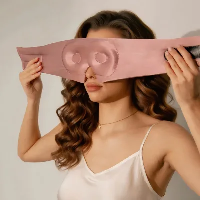 3D Silk Sleep Cover Eye Mask for Men & Women for Side Sleepers Travel Insomnia Relaxation Meditation Sleeping Mask