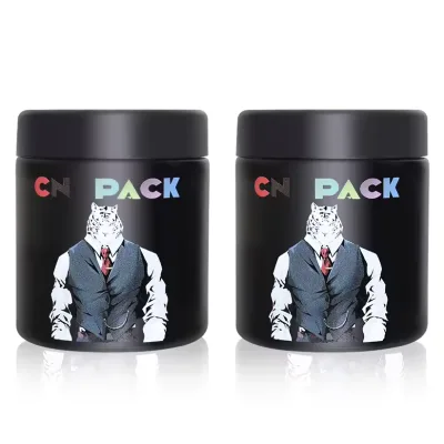 UV Protection Color Glass Jar Child Proof Glass Storage Container Packaging Custom Logo Glass Jar with Child Cap