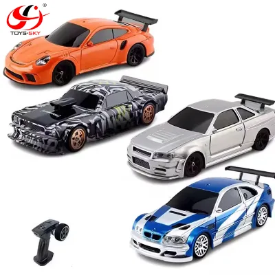 Upgraded Mini 1/43 RC Drift Car 2.4g High-Speed Radio Control Racing Model Gyro 4WD Four-Wheel Drive Assembly Camera Gifts Drift