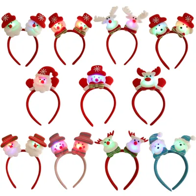 Christmas Sequin Headbands for Girls Adults Elk Antler Santa Claus Design Buckle Closure Children's Christmas Decorations
