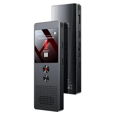 BENJIE 1.33inch IPS Colour Screen Mini Voice Recorder 64GB Audio Record Device with Built-in BT Speaker and Wav Format Support