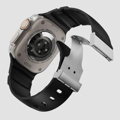 CM Silicone Sport Band With Magnetic for Apple Watch Ultra 49mm 45mm 44mm 42mm Wide Rugged Silicone Soft Strap