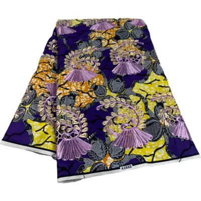 African Cotton Fabrics Cotton Lace Embroidered Jacquard African Wax Print Fabric