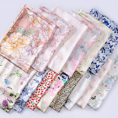 Wholesale Stock Silk Viscose Fabric Mulberry Silk Customized Digital Printed Floral Crepe Tulle Silk Fabrics for Scarves on Sale