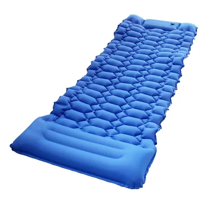 Camping Sleeping Pad Self Inflating Camping Mat Foot Press Inflatable Pad Air Mattress with Pillow for Backpacking