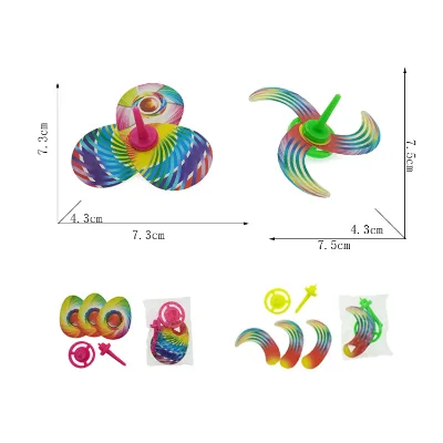 Cheap Price Wholesale Mini Kids Spinning Top Toy DIY Self Assembly Gyroscope Toy Children Plastic Toys Rainbow Flying Blade Gyro
