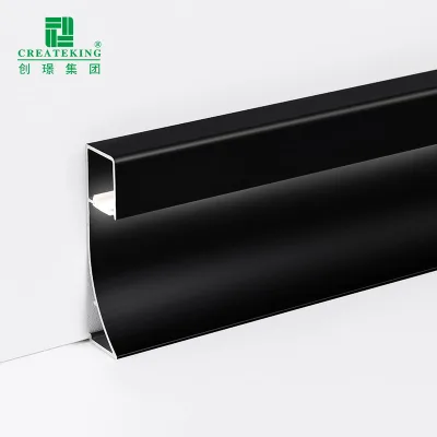 Modern Aluminum LED Skirting Board Floor Molding Shadow Gap Baseboard Lighting Profile for Interior Wall Decoration