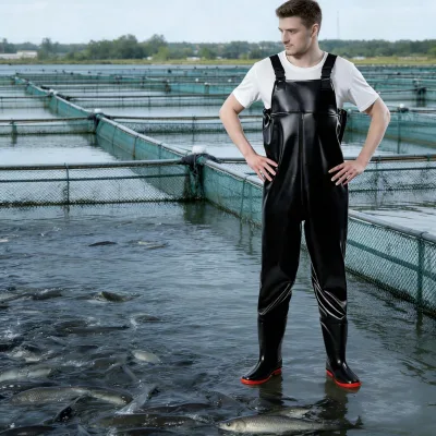 High Quality 1mm Thickness Black Color Heavy Duty Waterproof Farm Work Wear Fishing Chest Wader