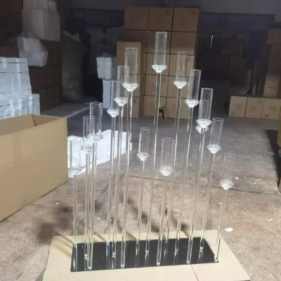Customized 16-Arm Glass Candelabra for Weddings