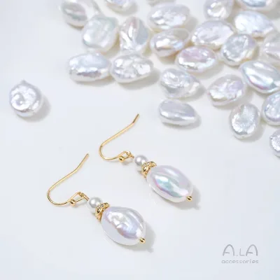 Natural Freshwater Baroque-shaped Big Pierced Pearl Loose Beads Guangzhou DIY Jewelry Makingbracelets Necklaces Earrings