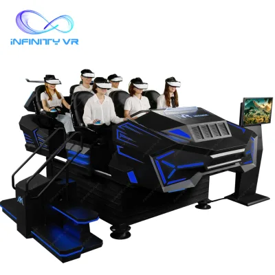 Newest Arrival Black X-Space Virtual Reality Cinema Amusement Park 9D Vr Simulator 6 Player Vr Bench Dynamic Seat Machine