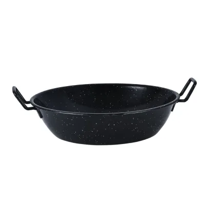 Wholesale Customize Multiple Sizes Spanish Seafood Wok Household Kitchen Cookware Enamel Deep Seafood Pot With Two Handles
