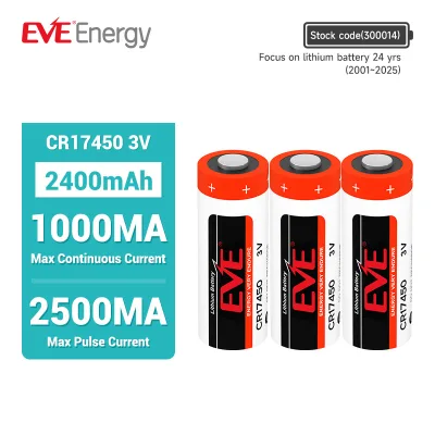 EVE Cr17450 Non Rechargeable Lithium Manganese Battery for Heat Meter Water Meter Gas Meter Bateria De Litio Li-MnO2