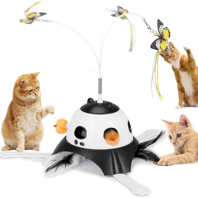 Wholesale 3 in 1 Magic Box Cat Toy with Rotating Teaser Wand and Pop up Mouse Sensor Activated USB Rechargeable