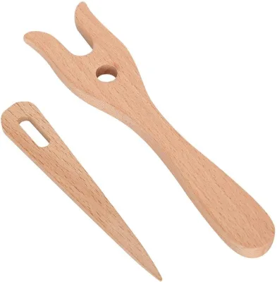 Bracelet Craft Braider Weaving Tool Wooden Knit Fork Big Eye Needle Set Kit DIY Weaving Tools