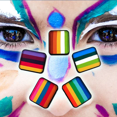 Water-Based Natural Plant Professional Face Paint-Safe for All Ages Halloween & Festival Use EN71/CE Certified