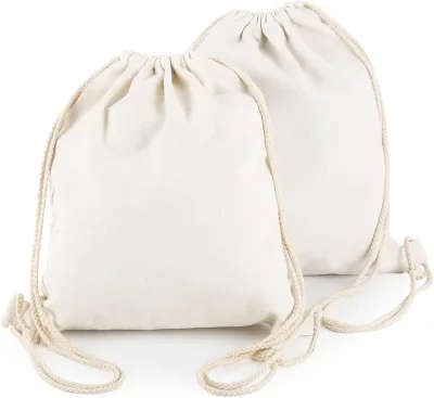 Cotton Canvas Drawstring Backpack Bag Gym Sack Pack Sport String Sack Pack Bags