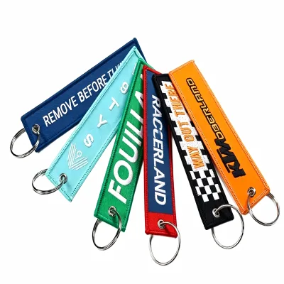 Custom Embroidery Stainless Steel Keychains Eco-Friendly Design Sports Style Anime Logo Promotional Use SaiMing Brand Digital