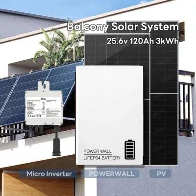 Complete Solar Micro Inverter Battery System 24v Powerwall PV Panels Balcony Power Station Mini Balcony Solar Storage System Kit