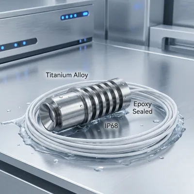 Ultrasonic Sensor 65kHz for HighTemperature & HighPressure Applications (Titanium Alloy, IP68, 10m Range, -30~280℃, Max 120MPa)