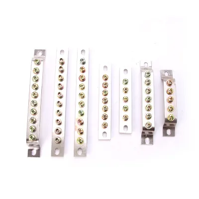 Double Row Screw Brass Line Terminal Earthing Neutral Link Bus Bar for Transformer and Control Panel Board