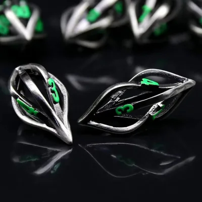Custom Peanut Shape Hollow Metal D&D Dice Set for Dungeons & Dragons Polyhedral RPG Game Role Playing Dice
