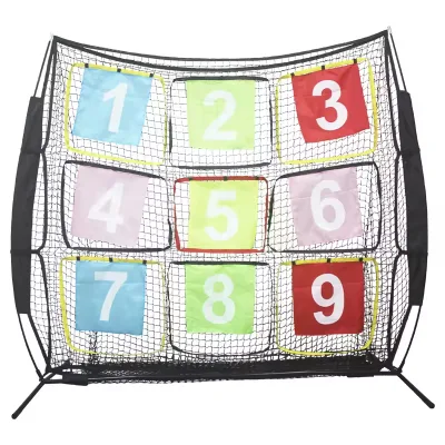 JTN 7x7 ft 9 Hole Sports Fly Disc Mesh with 1-9 Digital Targets Net and Stand Baseball