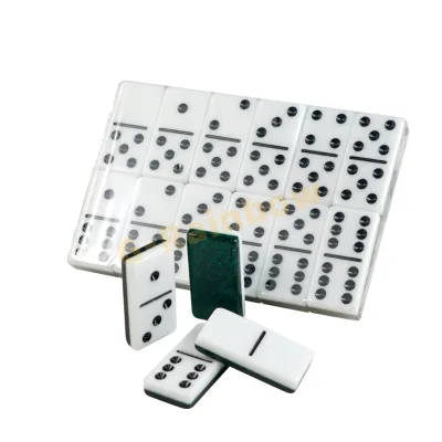 Multi Color Dominoes Board Game D6 Two Toned Domino Jumbo Size Arylic Dominos Set for Indoor Educational Game