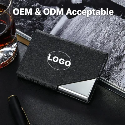 PU Leather & Stainless Steel Multi Card Case Men/Women Name & Credit Card Wallet Promotional Business Gift
