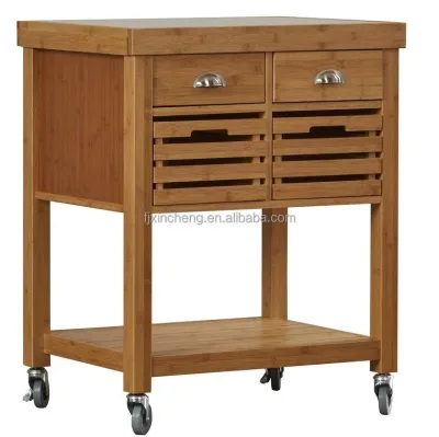 Four Drawers Kitchen Cart Cassel Berry on Wheels Modern Kitchen Cart