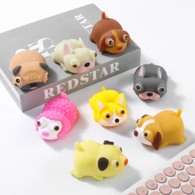 Creative New EVA Squeeze Toy Super Cute Big-Eyed Dog Dumpling Solid Soft Rubber Pinch Decompression Gift for Kids 5-7 Years Old