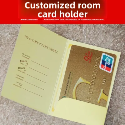 Room Key Card Holder & Pouch for Hotel Guesthouse Homestay Membership Shopping Cards-Custom Design Screen Printing Kraft Paper
