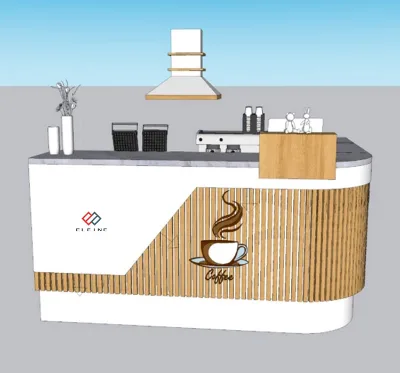 Luminous sandwich shop free standing high quality artificial stone liquor bar counter
