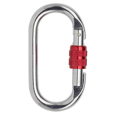 Heavy Duty 30kn Industrial Safety Belt Carabiner Hook Three-Stage Lock Gate Steel Carabiner for Connection