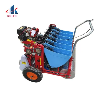 China Supper Quality Manual Single Row Garlic Planting Machine 2 Row Manual Hand Push Garlic Planter for Sale