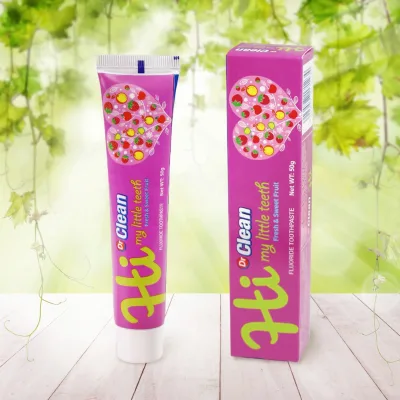 Oem 50g Small Package Strawberry Fruit Flavour Kid Toothpaste Anti Cavity Natural Toothpaste