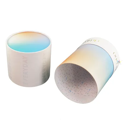 Biodegradable Rigid Cardboard Cylindrical Container With Custom Logo for Tea Candle and Gift Packaging