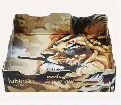 Wholesale New Creative Double Layer Glossy Silver Paper Ashtray Full Printed Portable Folding Ashtray