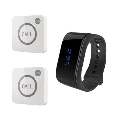 Service Call System Including Waterproof Touch Call Button and Waiter Use Watch Receiver