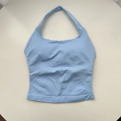Hot Selling Halter Top Backless Yoga Gym Training Seamless Sports Bra for Women