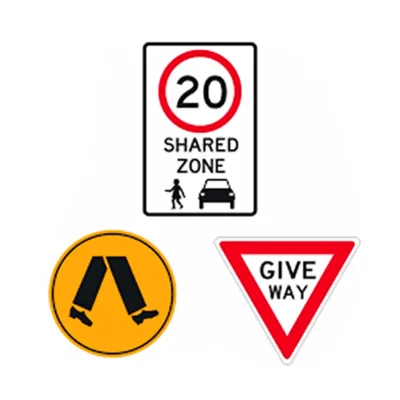 Australian Standard Reflective Aluminum Alloy Road Traffic Signs with Custom Sizes and Traffic Control Features