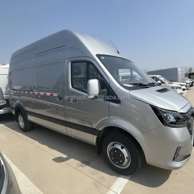 Sliver New FOTON View I9 4X2 Pure Electric Cargo Van, Front Wheel Drive EV Box Truck for Urban Express Logistics Delivery